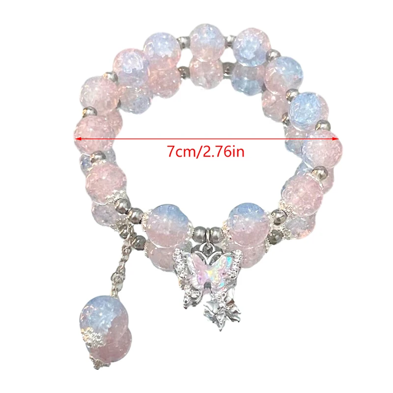 1Pc Fashion Butterfly Bracelet Beads Chain Bracelet Colorful Bead Bracelet For Women Jewelry Party Gift Accessories