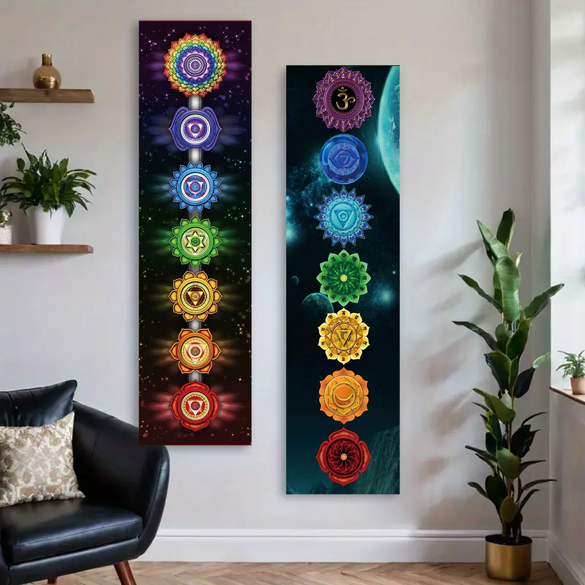 Bunter Mandala-Chakra-Wandteppich, Wanddekoration, Hippie, böhmischer Chakra, Sternenhimmel, Wandbehang für Yoga, Meditation, Heimdekoration