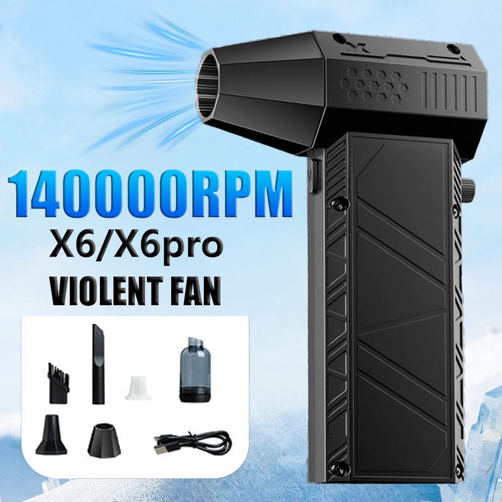 

X6/X6pro Turbo Jet Fan Car Fan Cleaning Blower Tools 140000 RPM Powerful Air Blower Type-C Charging Blowing Electric Air Duster