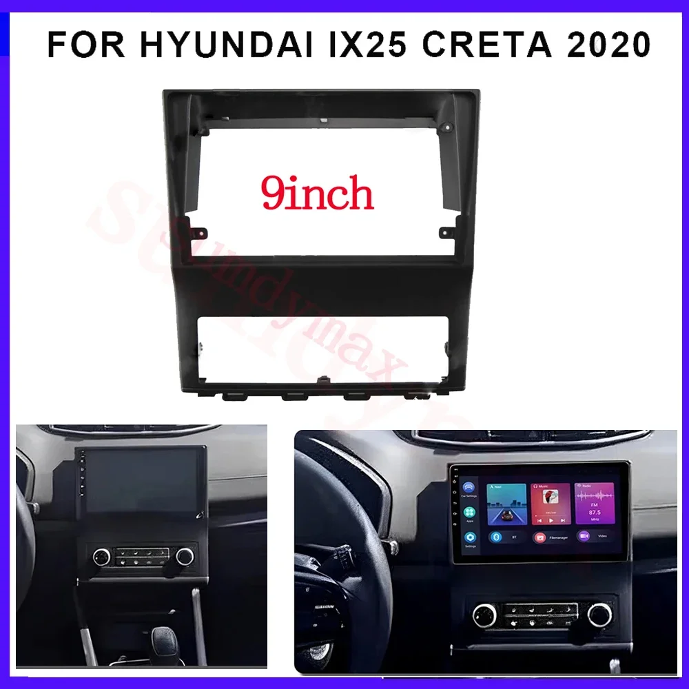 

9-дюймовый автомобильный радиоприемник для HYUNDAI IX25 Creta 2020 2021 2022, большой экран, 2 Din android, автомобильный радиоприемник, лицевая рамка