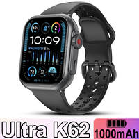 Watch Ultra K62 Men Women 1000mAh AMOLED Heart Rate 100+Sport HD Bluetooth Call GPS Track Waterproof Smart Watch For IOS Android