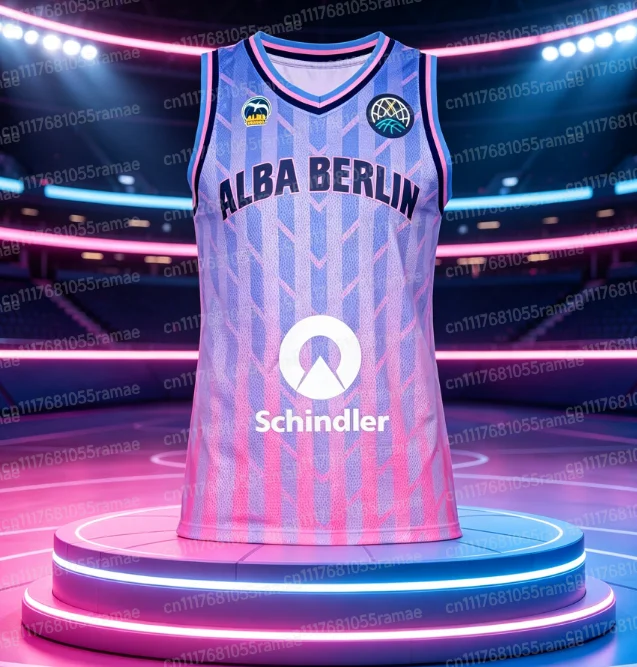 ALBA BERLIN Erstes BCL-Heim-Basketballtrikot, schnelltrocknendes Sport-T-Shirt für Herren, Kleidung, T-Shirt, Y2k, Damen, passend für die ganze Familie. – Detail 3