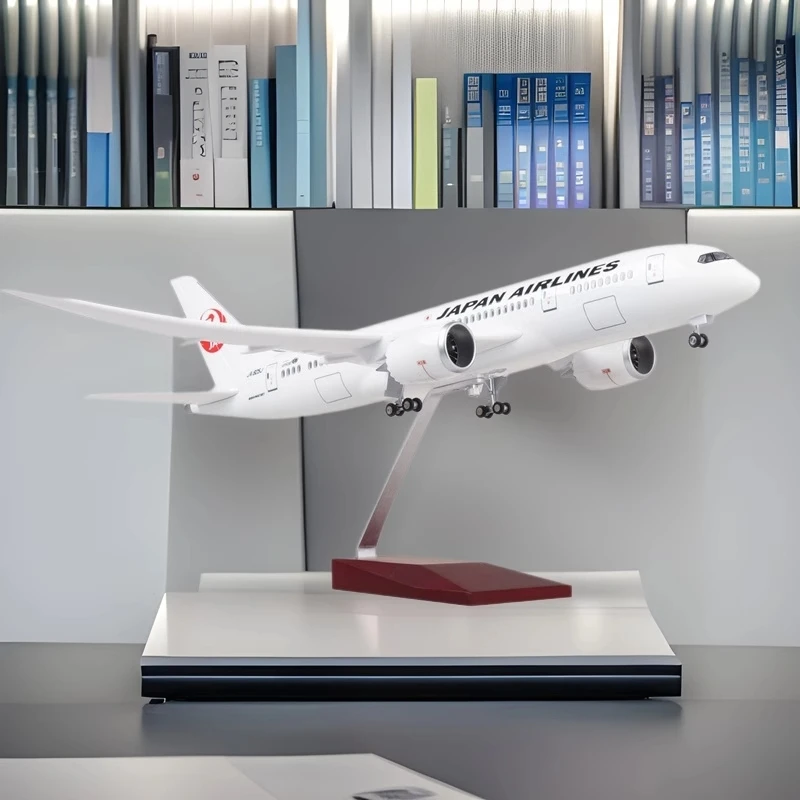 

47CM 1:130 Scale Interior Accessories Diecast Resin Model Japan Airlines B787 Airplane With Light And Wheels Collection Airplane