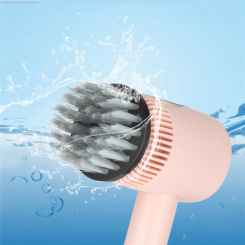 فرشاة تنظيف كهربائية لاسلكية ، ضوضاء منخفضة ، محمولة باليد ، 3 سرعات ، 3 سرعات ، مع 6 رؤوس فرشاة ، زجاج ، وعاء