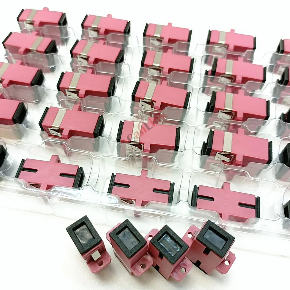 50 pz/lotto Adattatore Connettore In Fibra Ottica LC/UPC SM Flangia Monomodale Duplex LC-LC UPC Accoppiatore