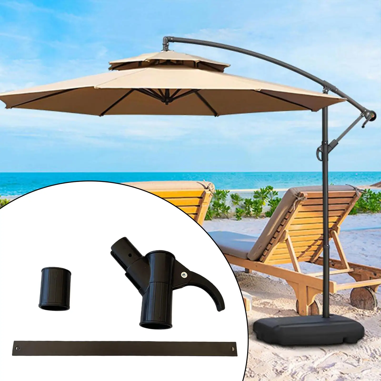 

Patio Umbrella Lifting Fixed Handle Parasol Mount Deck Patio Umbrella Holder for Garden Picnic Courtyard Leisure Umbrella Beach