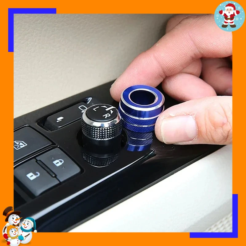 New For Toyota Camry2018-2023 Aluminum Driver Side Rearview Mirror Adjustment Knob Decorative Cover Rotation Control Switch Ring