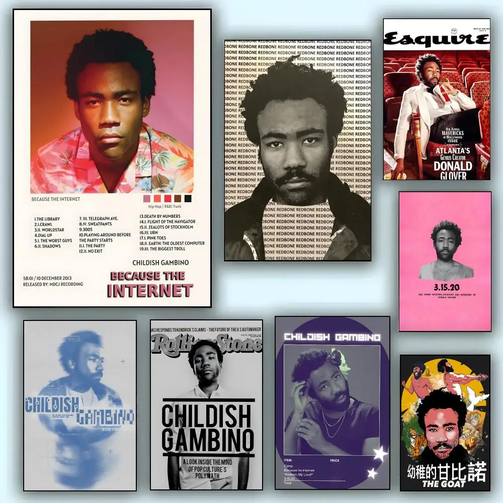 Rapper Singer D-Donald Glover Poster Aesthetic Wall Art Canvas Poster Room Decoration Items Bedroom Decor