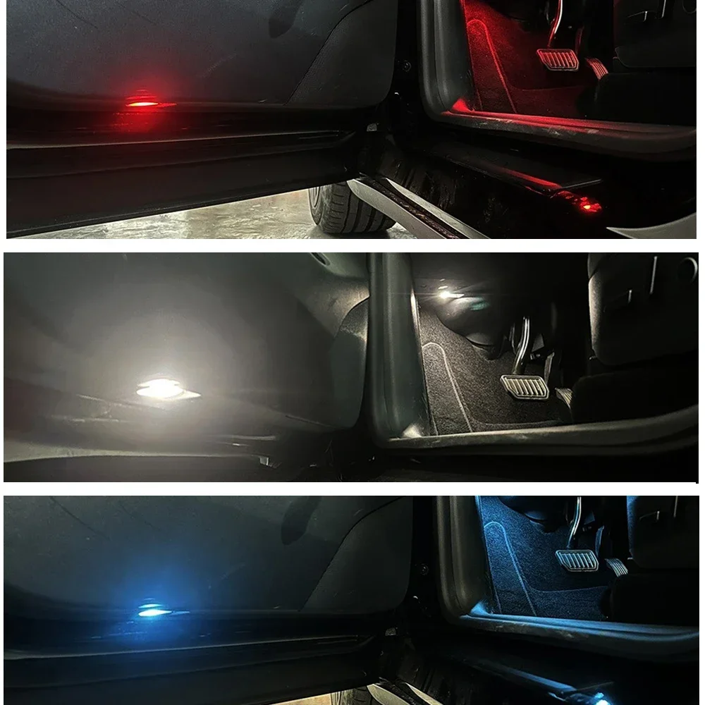 Car LED Door Panel Welcome Light For Tesla Model 3 Y S X Trunk Frunk Foot Lights Interior Lighting Bulb Decorative Part