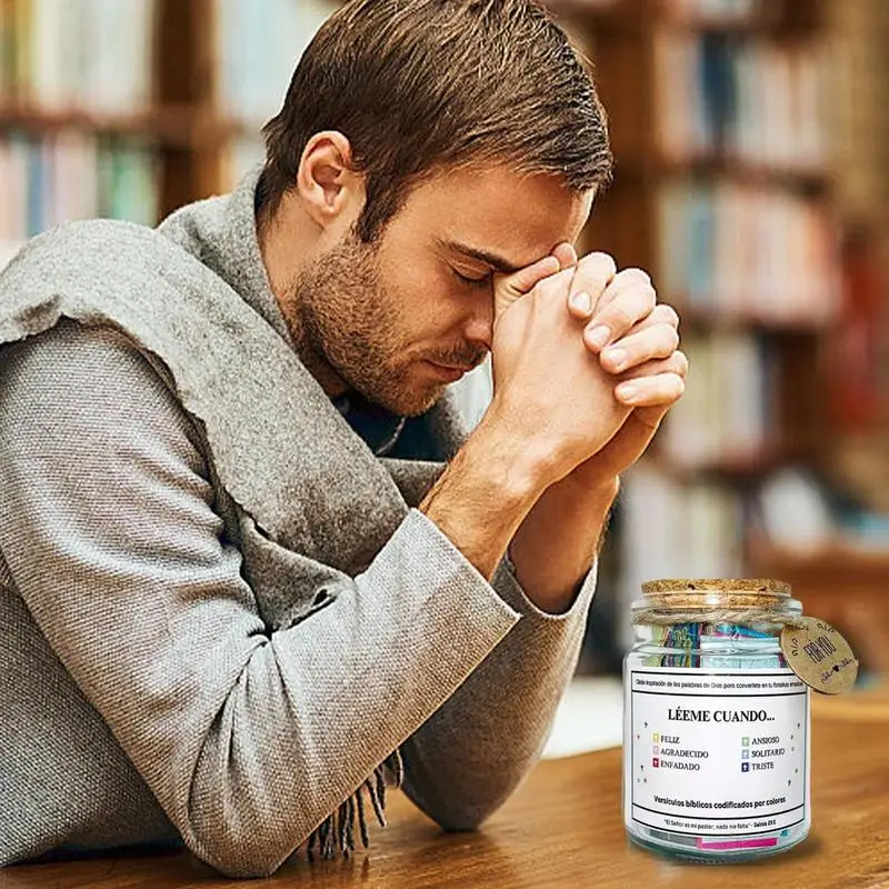 Spanish Bible Verse Jar Positive Thinking Emotional Support Scripture Prayer Hope Bible Verse Jar Decoration 90 Inspiring Script