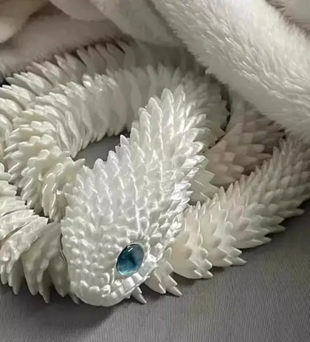 3D Printed Snake Movable Joint Toy Doll Simulation Snake Model Office Desktop Decoration Handicraft Toy for Children Gift 30cm