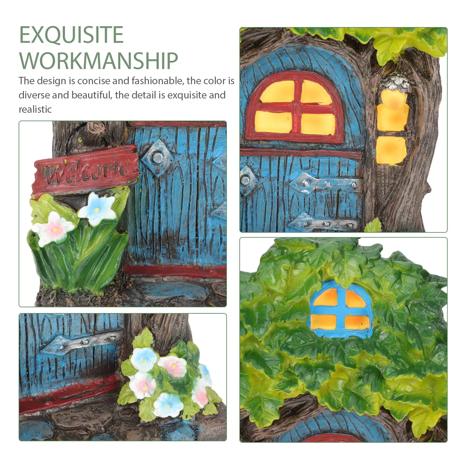 

Miniature Fairy Door Resin Garden Tree Decor Craft For Outdoor Indoor Decoration Small House Ornament Diy Fairy Home Accessory