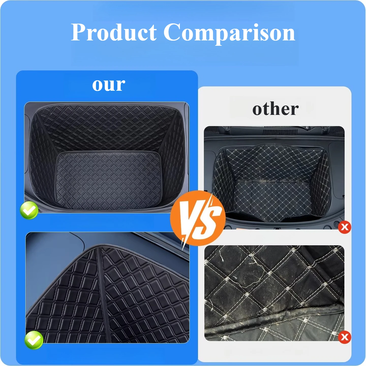 Full Surround Frunk Mat For Polestar 4 Custom Fit Waterproof All Weather Front Trunk Liner Interior Mod Accessories Anti-slip