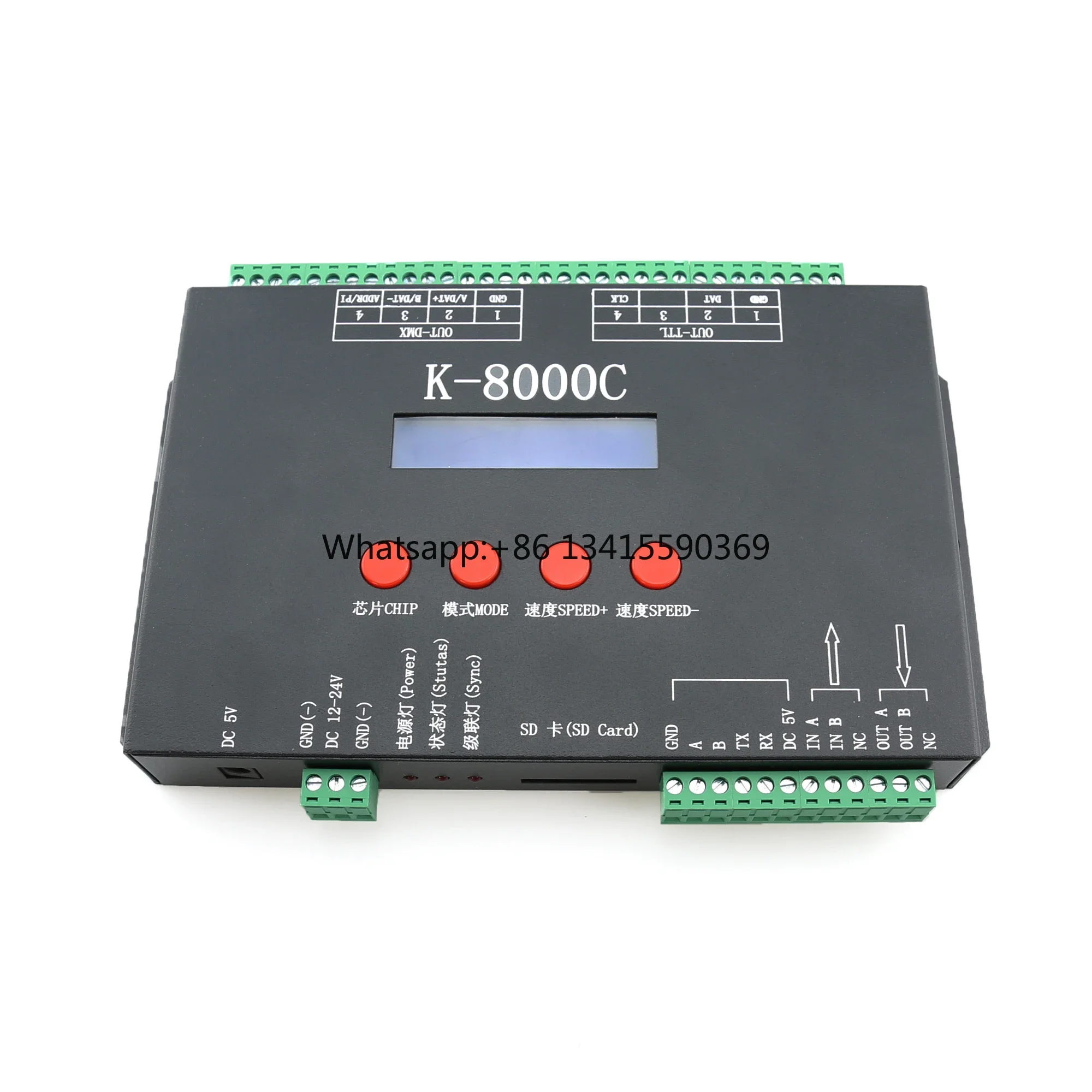 

Hot Addressable Led Strip Light Remote Controlled 5V 12V 24V K-8000C Led Christmas Lighting Spi Dmx Controller for Rgb Lights