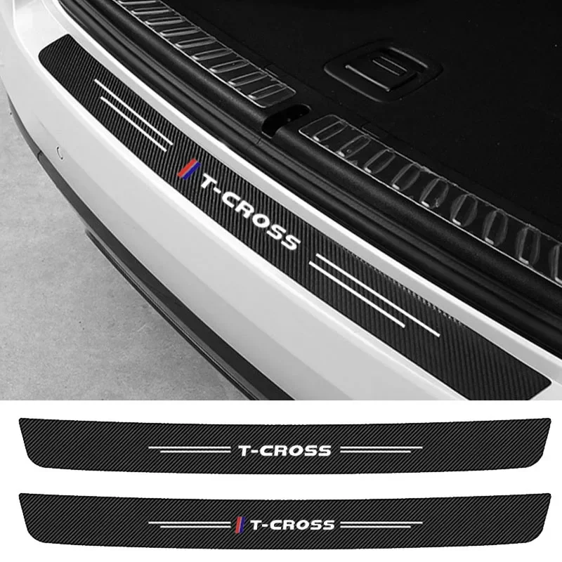 Car Rear Door Trunk Protector Threshold Bumper Scratch Guard Sticker for Volkswagen VW T-CROSS