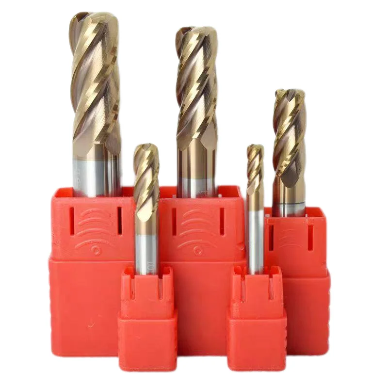 55 °   التنغستن الصلب قاطعة المطحنة 4-حافة قاطع الأنف المستديرة المغلفة كربيد قاطعة المطحنة CNC CNC الثور الأنف القاطع R القاطع