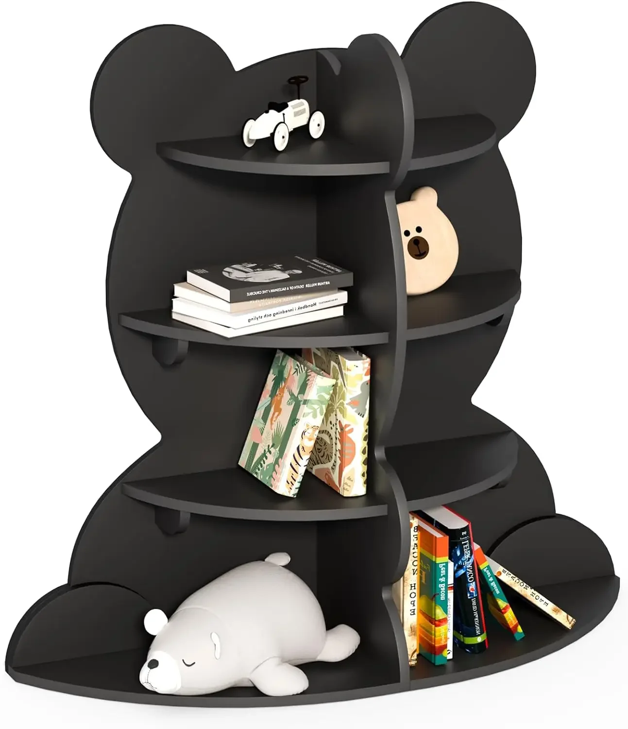 Peuter Boekenrek 4-Tier Baby Kind Boekenkast Speelgoed Organisator Boekopslag Houten Display Stand Plank voor Kinderkamer Speelkamer Slaapkamer Cl