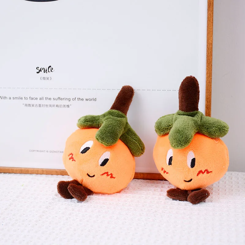 New cute little persimmon plush toy bag hanging decorate machine doll lifelike persimmon good creative baby Soothing Doll gift