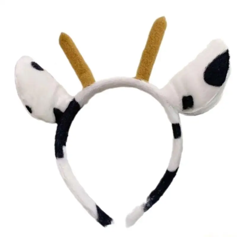 

31BF Adjustable Elastic With Cartoon Cattle Pattern Multipurpose Hair Ornament