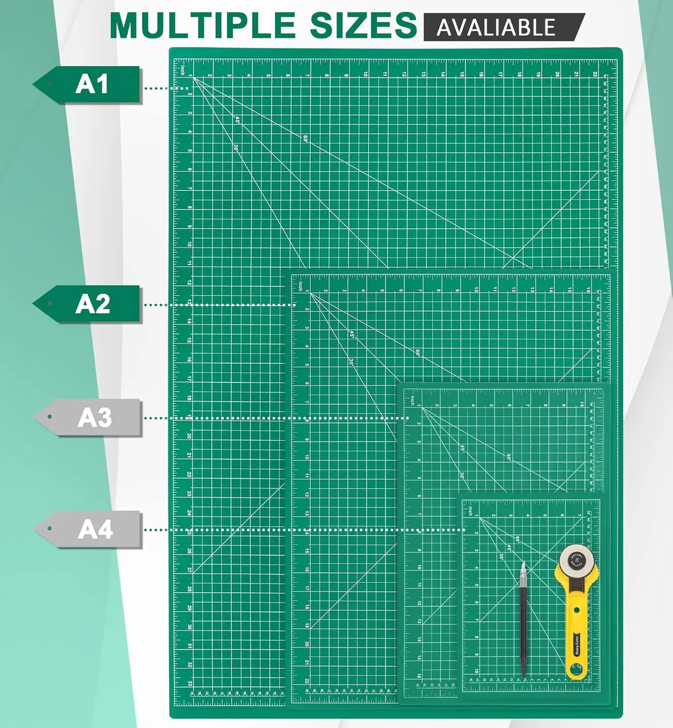 Self Healing Professional Double Sided Sewing Mat Cutting Board for Craft, Fabric, Quilting, Sewing, Scrapbooking