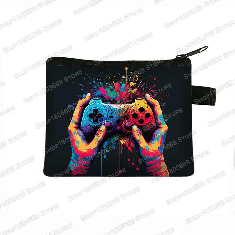 Porte-monnaie imprimé pour manette de jeu sans fil, porte-cartes de crédit, sac à monnaie, petites poudres, jeu vidéo, ID des joueurs