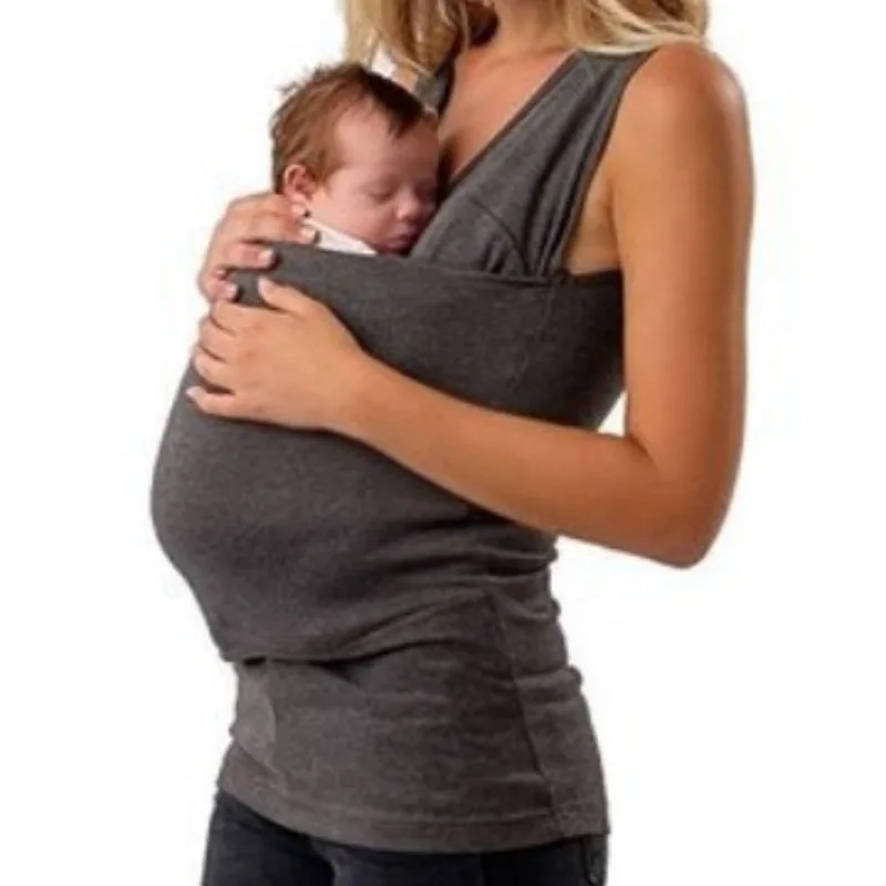 

Кенгуру Мама Кенгуру Папа Многофункциональная одежда Повседневная футболка для родителей и детей Женская одежда