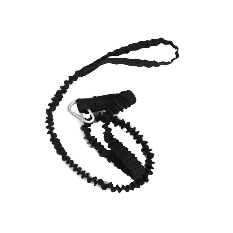DIZETION 1PC elastische Kajak-Paddel-Leine verstellbar mit Sicherheitshakenstange, gewickeltes Lanyard, Kordel, Seil, Bootszubehör – Detail 8