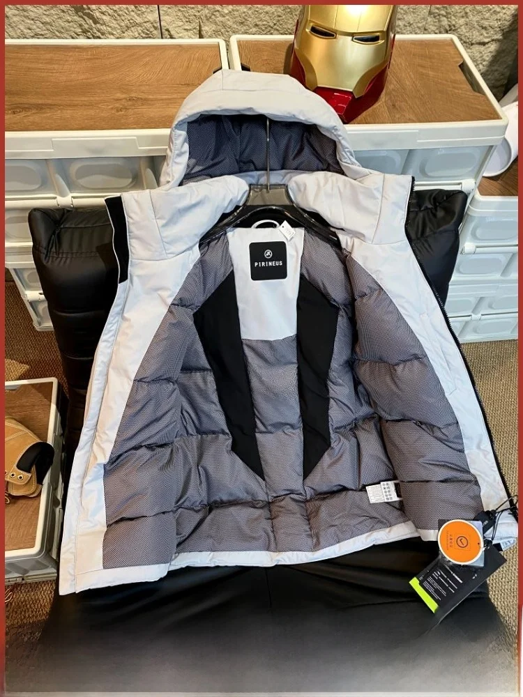 

High-End Winter Outdoor ex down Jaet Du down Hoody Regular Length Pure Color Anti-Cold 25 Level Tracel Design