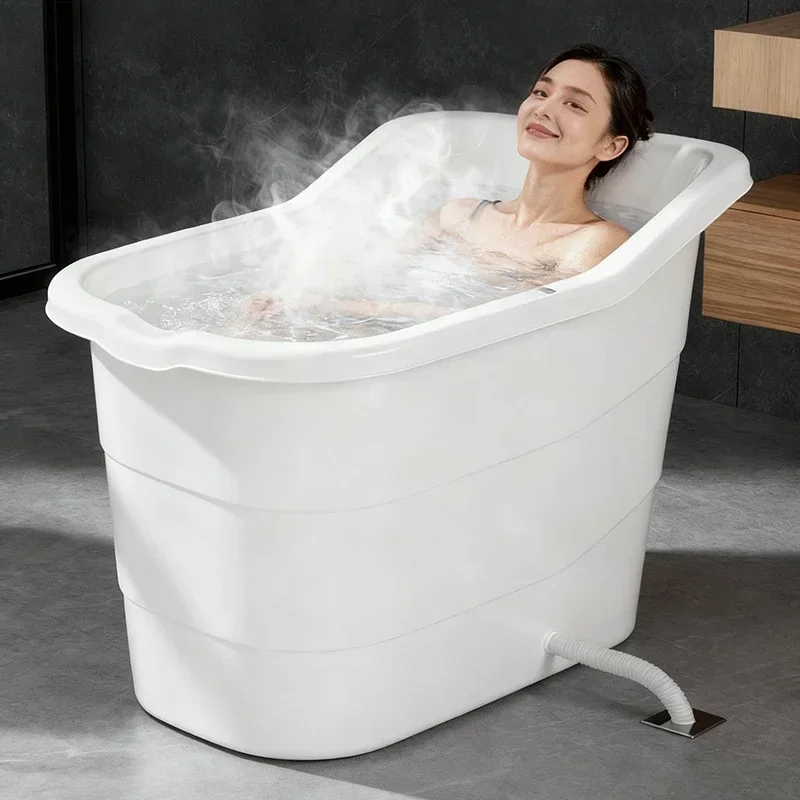 Easy-to-Clean Thickened Bathtubs for Seniors Modern Plastic Full-Body Bathtub Stylish Convenient Design for Tubs Bathroom