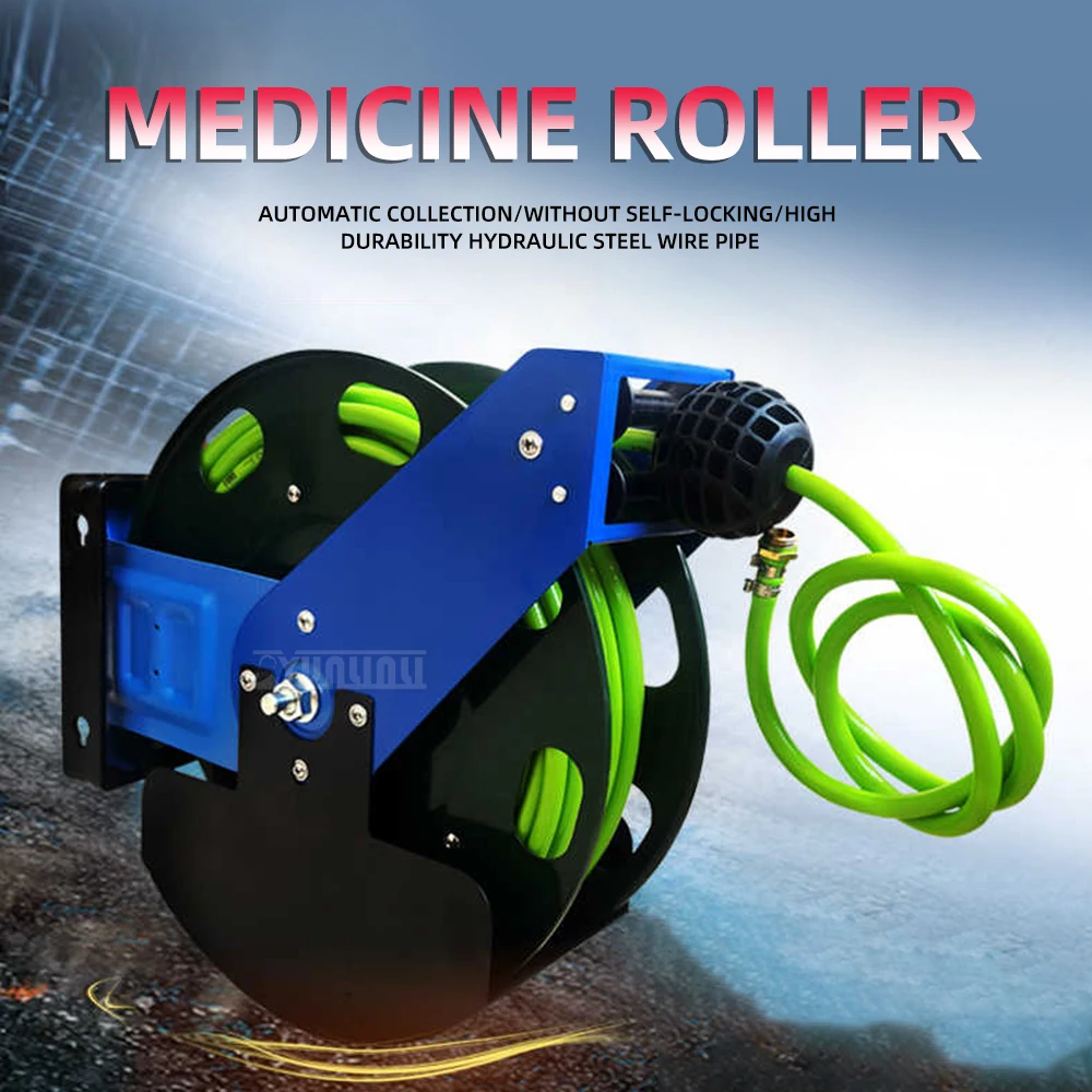 Retractable Automatic Hose Reel, Pneumatic Drum Pull-Out Hose 20m– Greenhouse Sprayer Hose Winder