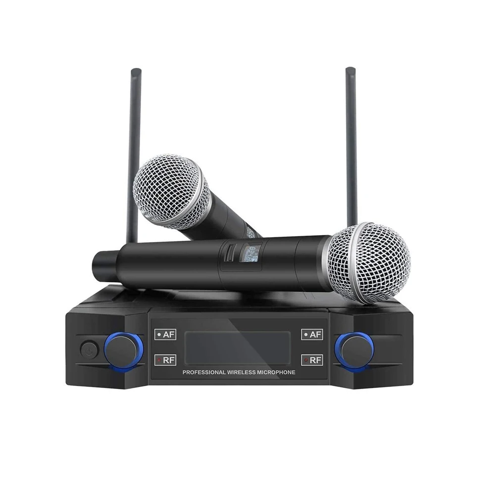 

Portable Wireless Microphone System for Home Karaoke Weddings Lectures Church Parties Cardioid Metal Plastic