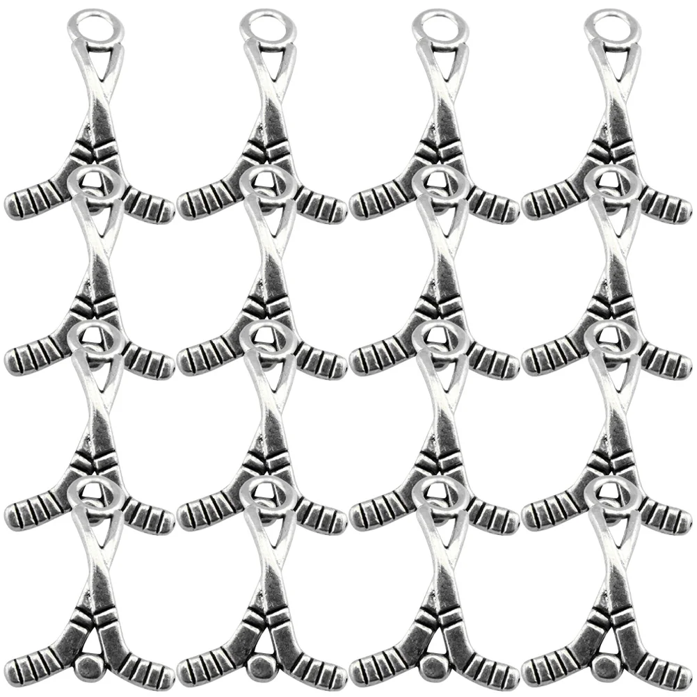 

100 Pcs Ice Hockey Pendant DIY Making Charms Golf Alloy Pendants for Jewelry Ornament Gift Vintage