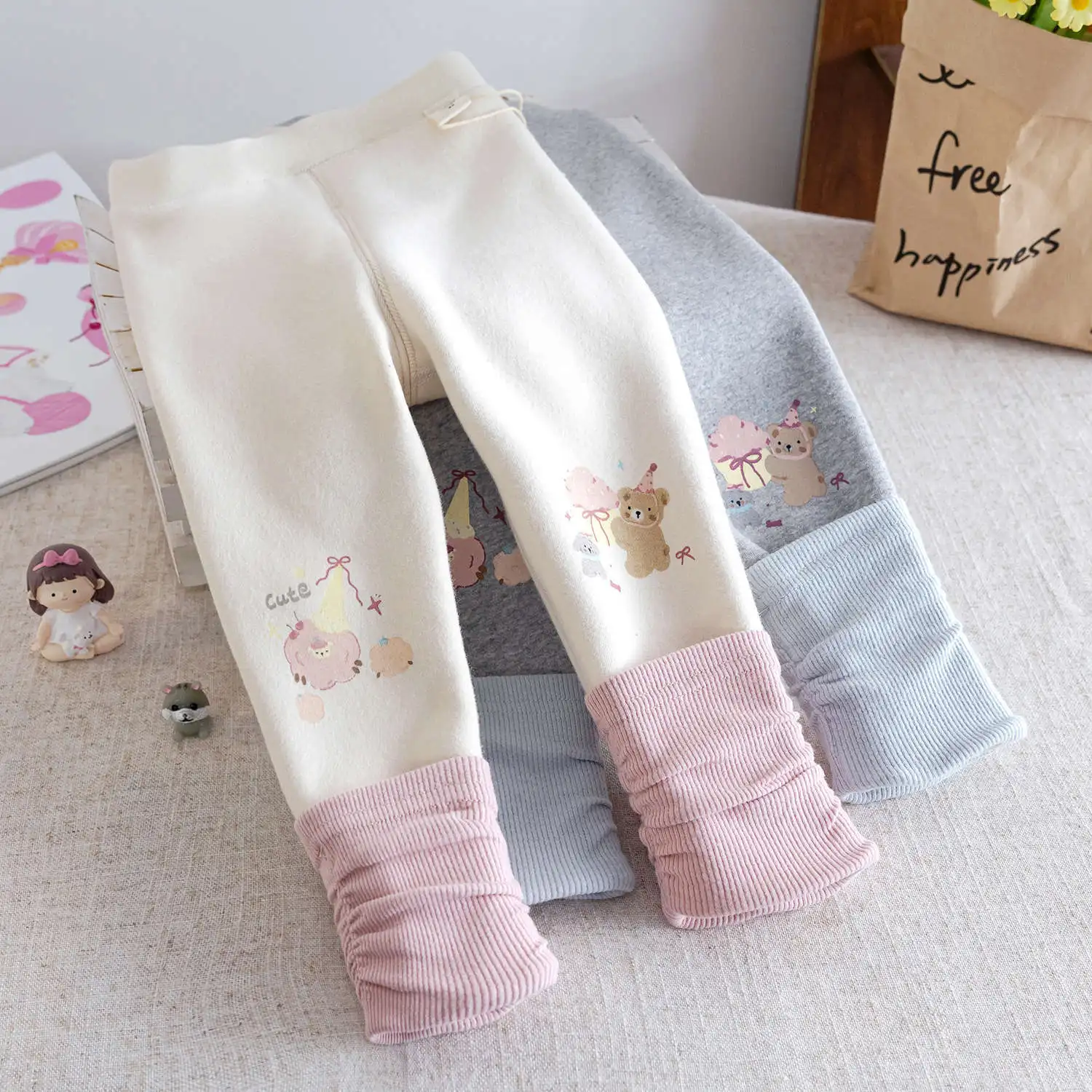 الخريف الشتاء 1-6Y الفتيات طماق تقسم الكرتون الجاكار الرضع بابيس الفتيات قيعان الحلو مرونة الخصر الاطفال الفتيات الصغيرات بانت