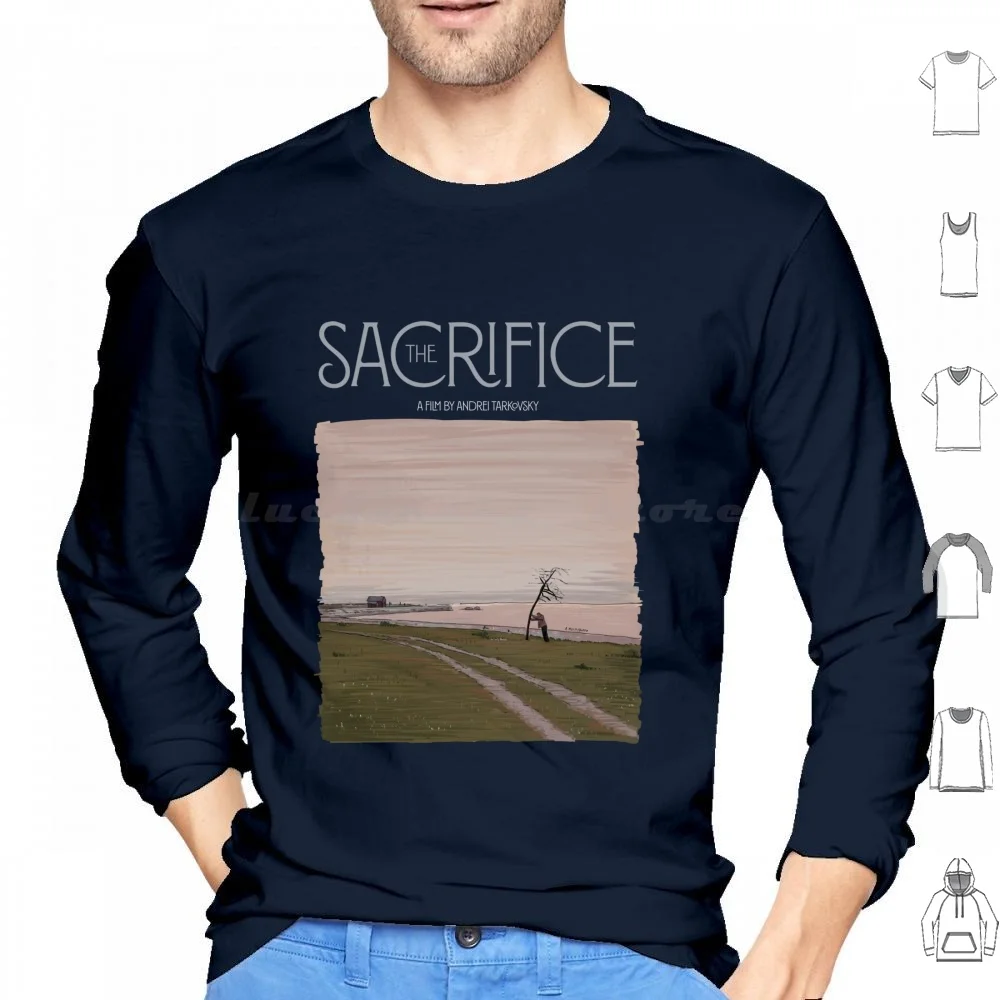 Ilustración del sacrificio con título de Burro Sudadera con capucha de algodón de manga larga Tarkovsky Andrei Tarkovsky Solaris Sacrifice