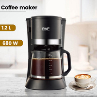 Electric 1.2L Dirp Coffee Machine  Automatic American Drip Type, 1.2L Coffee Machine American Milk Tea Machine Coffee Pot