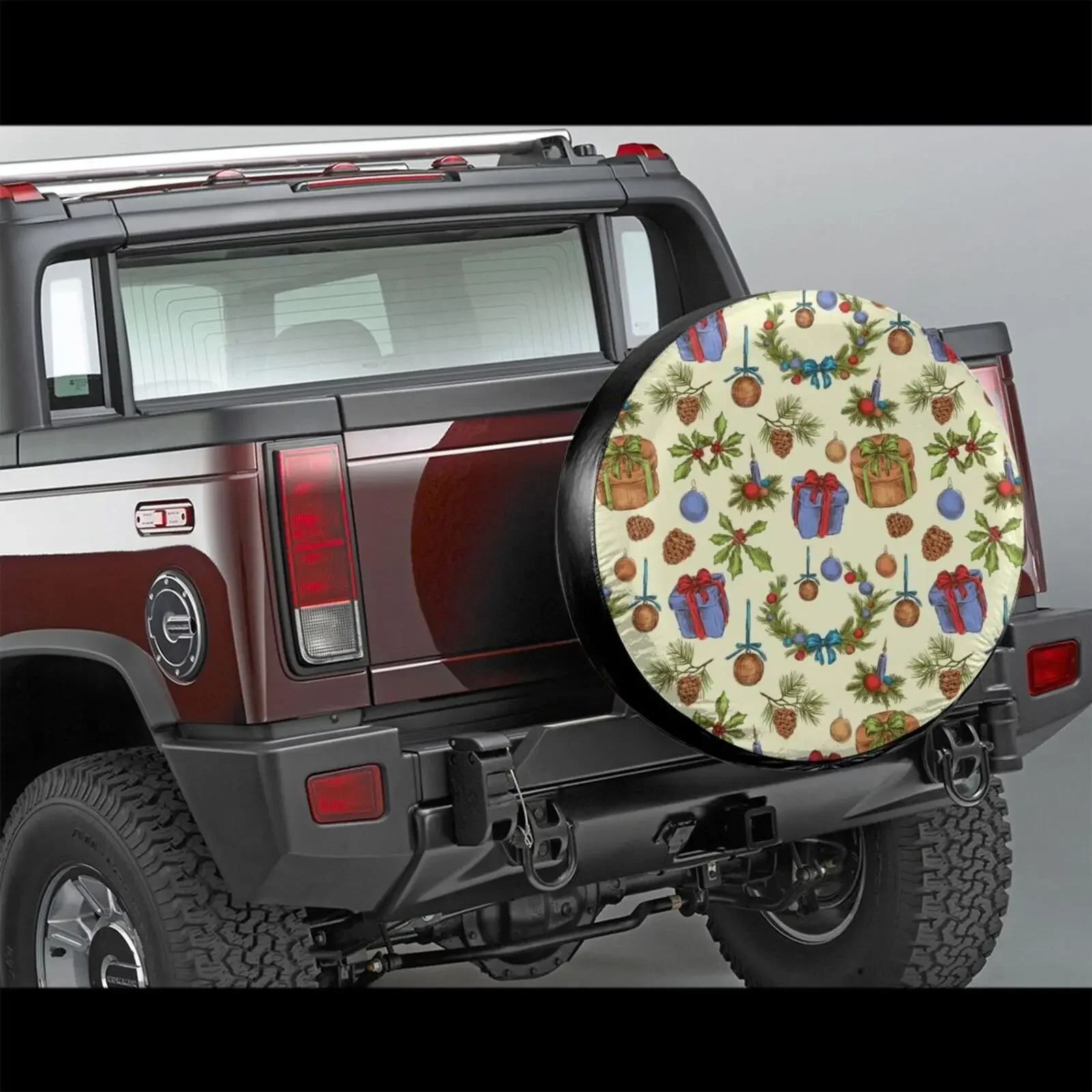 3d Custom Print Merry Christmas Universal Fits Most Cars Wheel Cover Trailer Spare Tire Cover