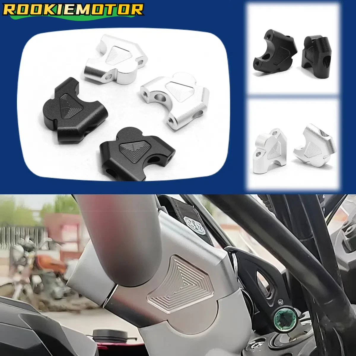 

Motorcycle Universal Modified CNC Aluminum Alloy 32MM Handlebar Clamp Raiser Fixed Holder Handle Bar Riser