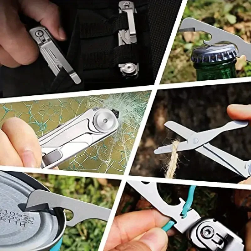 

1Pc 420 Stainless Steel Folding Multitool Knife – Serrated Blade with Scissors &Bottle Opener for Cutting & Car Window Breaking