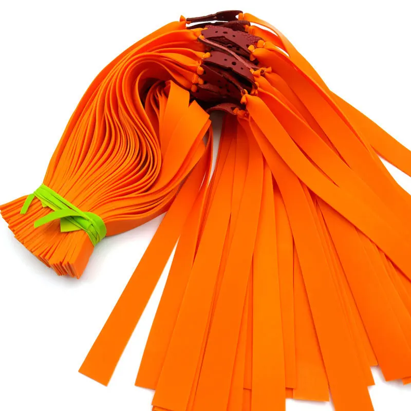 Orange Flat 1.2 Thick Accessories Rubber Band Set Outdoor Strip Elastic Rubber Band Hunter Slingshot Catapult Hunting Rubber