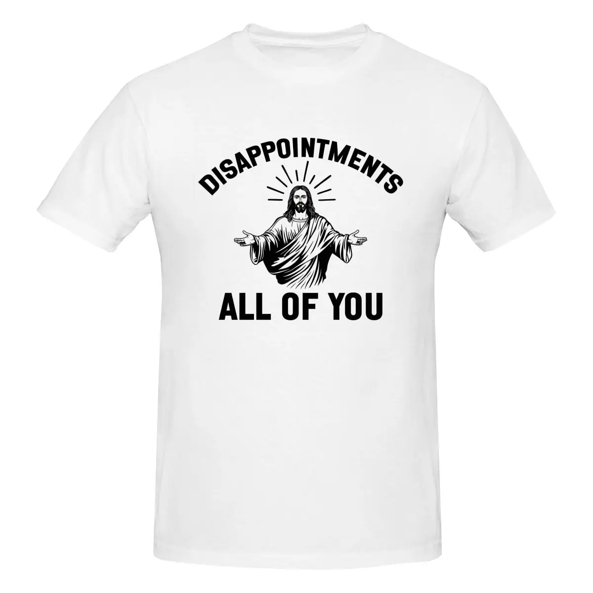 Men's Disappointments All Of You Christian T-Shirt Regular Fit 100% Cotton Short Sleeve T Shirt Crew Neck Casual Tee Shirt Tops