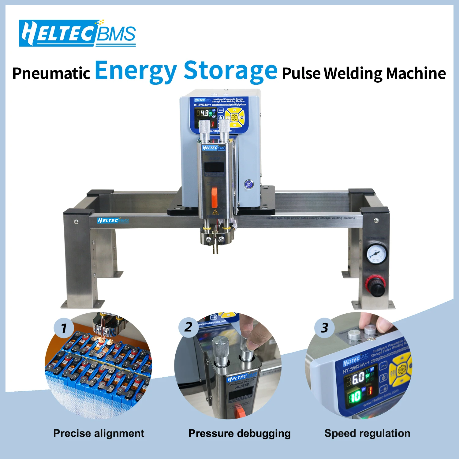 42KW 7000A Gantry Pneumatic Lithium Battery Pulse Energy Storage Spot Welder Penematic Press down Spot Welder Energy Storage