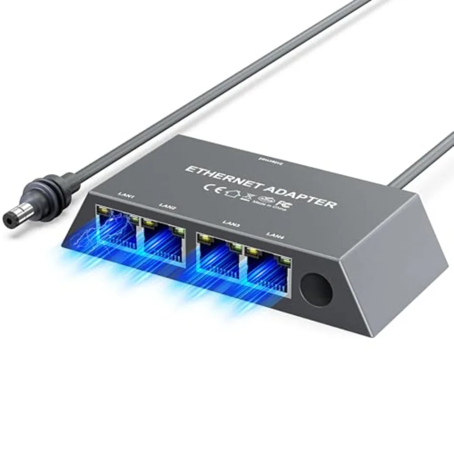 

Многопортовый Ethernet-адаптер Starlink Gen 3/Starlink Mini для проводной внешней сети, 4 порта, 1-в-4