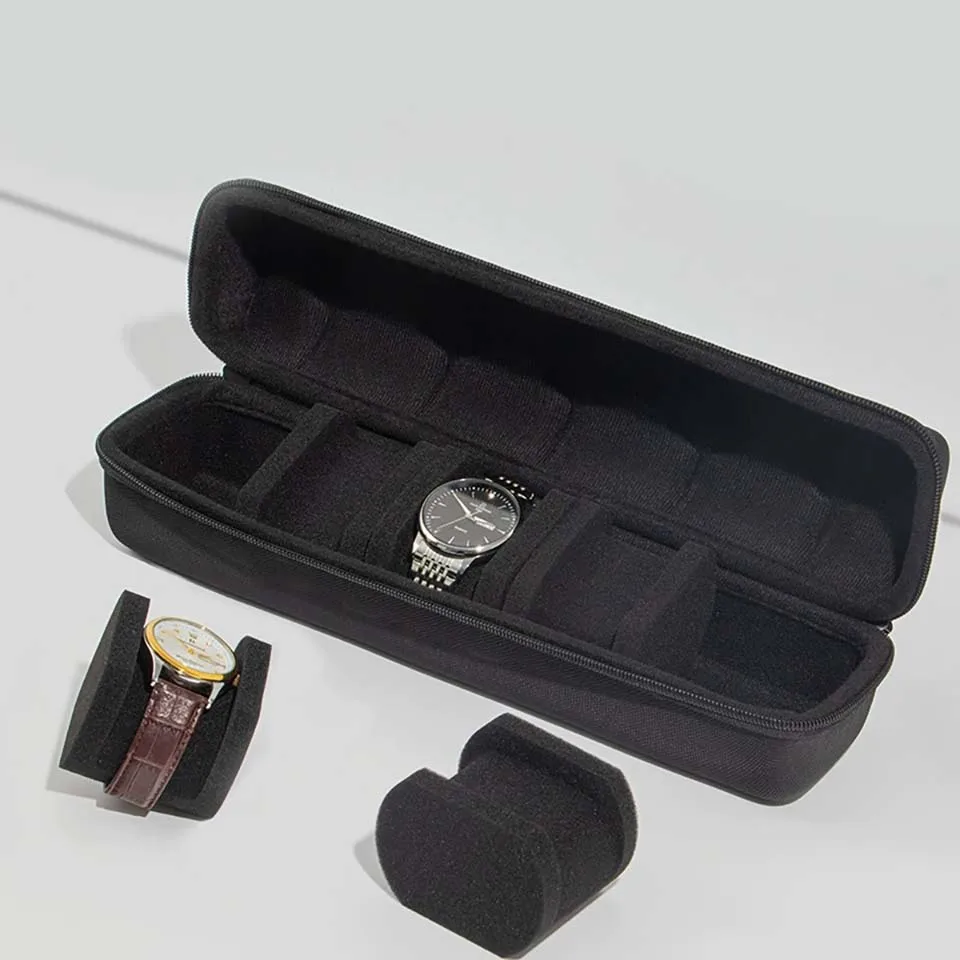 1pc Heavy-Duty Watch Organizer with Flip-Top Lid - 5-Slot Watch Storage Box, Scratch-Resistant Interior, Portable Watch Case