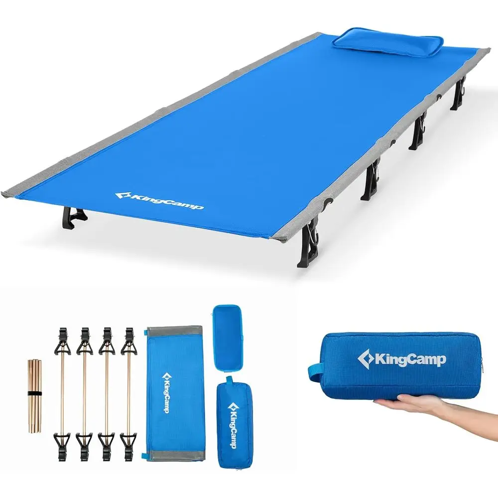 

Ultralight Portable Folding Tent Cot for Outdoor Camping, Hiking, and Travel - Heavy Duty for Adults, Supports 265 lbs, Blue