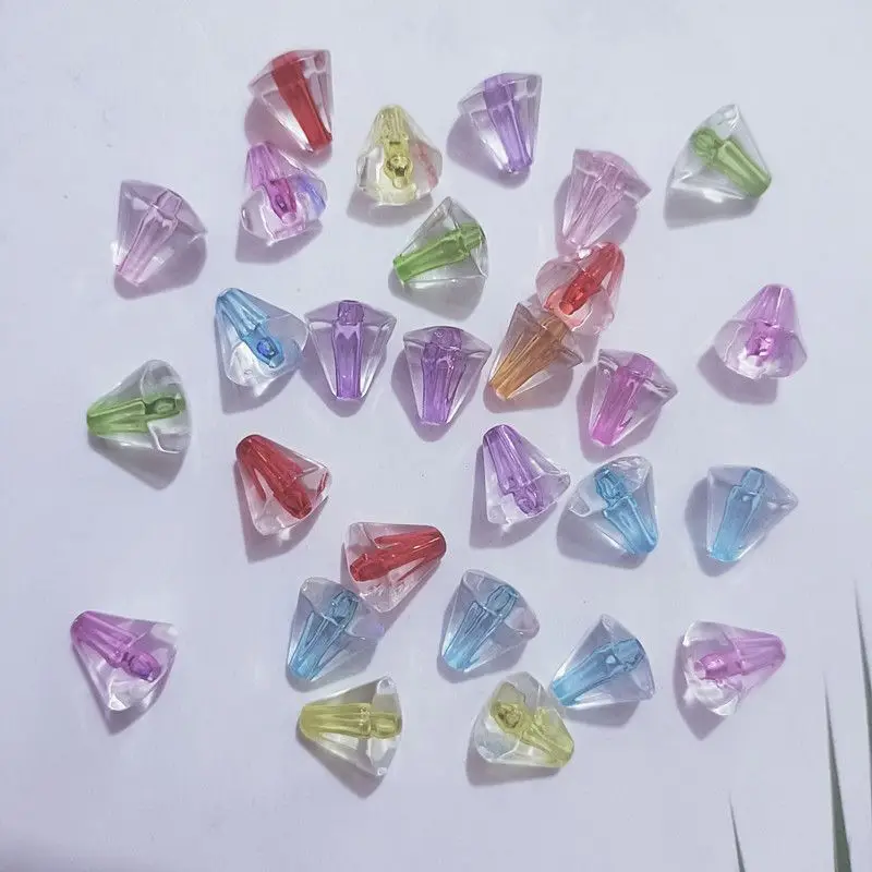 

600Pcs Acrylic Colorful Water Drop Cut Face Straight Hole DIY Handmade Earrings Mobile Phone Chain Bracelet Pendant Material