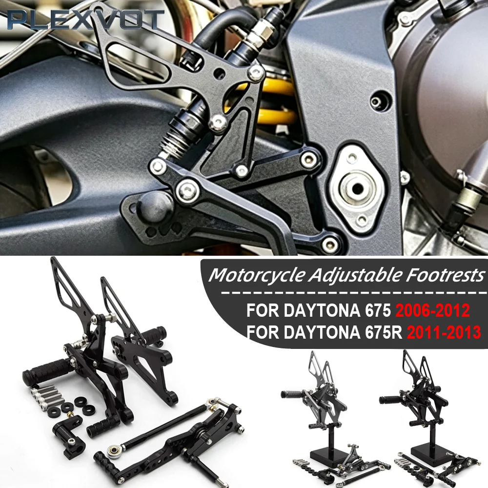 

For TRIUMPH DAYTONA 675 Street Triple 675 2006-2012 / DAYTONA 675R 2011-2013 CNC Rearset Rear Set Footpeg Foot Rest Peg Footrest