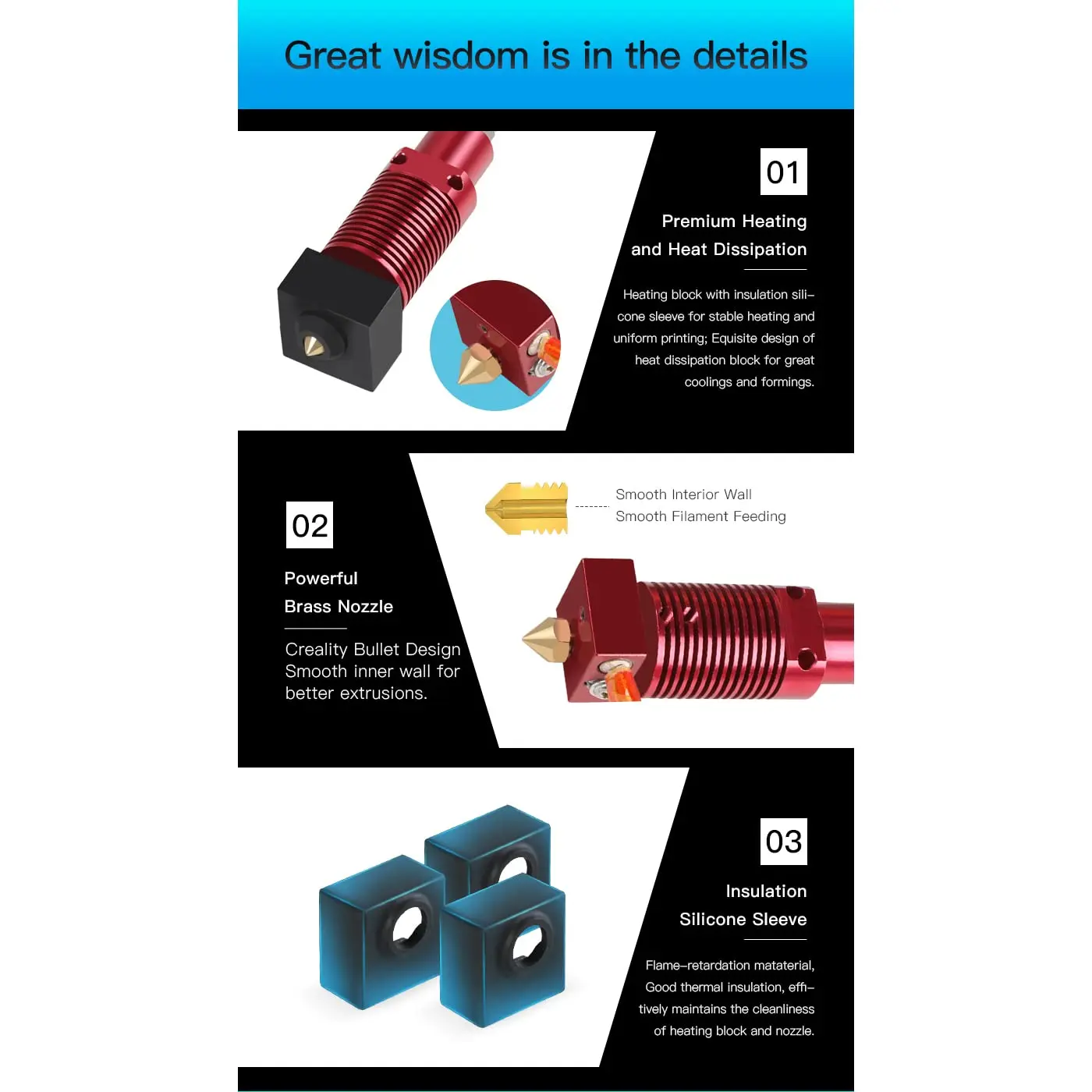 Creality Original Ender 3 Komplett Montiertes Hotend-Set, Vollständig Montiertes Hotend mit Metallgehäuse für Ender 3 / Ender 3S / Ender 3 Pro – Detail 26