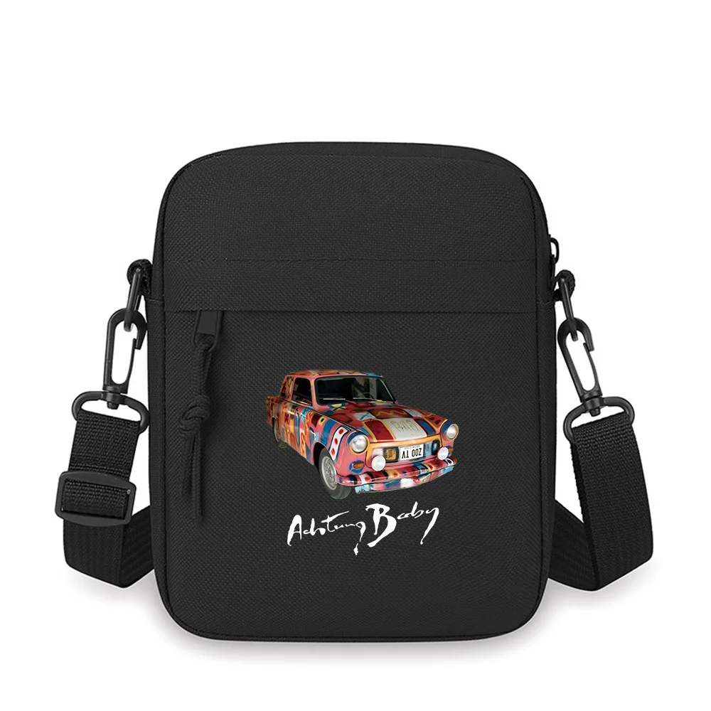 Colorful car painted stripes,spots,shapes Men Crossbody Bag Single Shoulder Women Cartoon Anime Film Printing Design Unisex