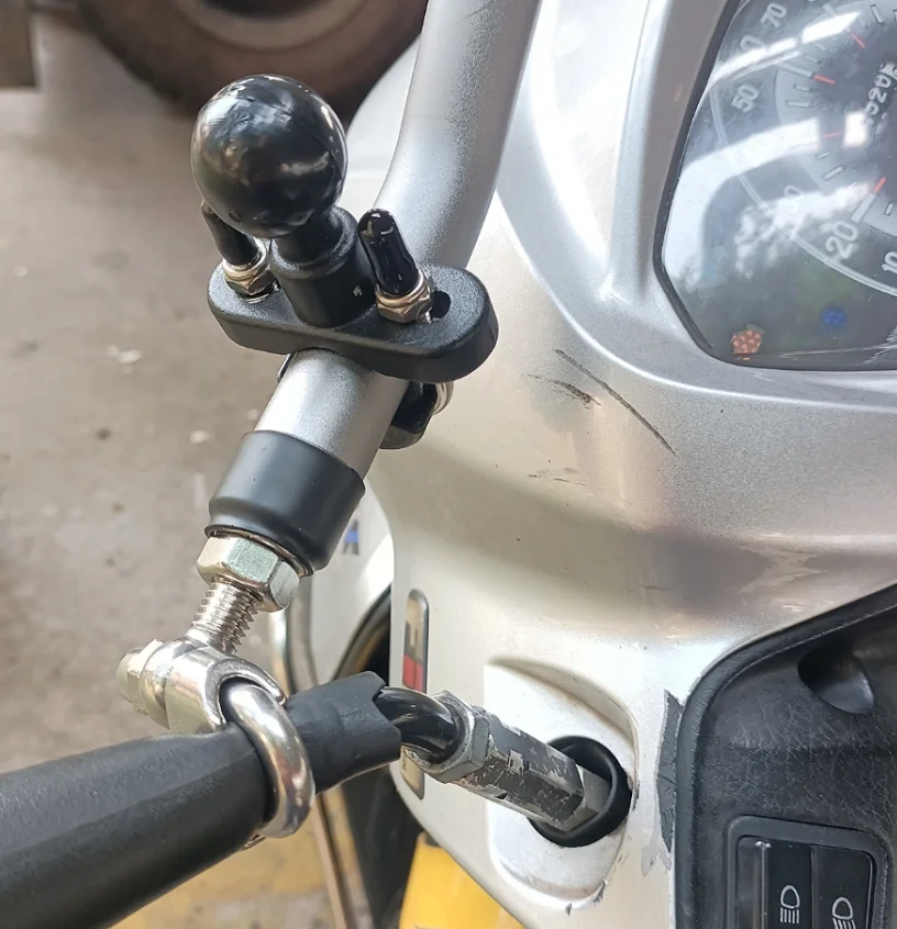 1 Inch Ball Mount for Bike Handlebar Action Camera Phone Dual Mount Live Streaming Cycling Kit Set Case Holder