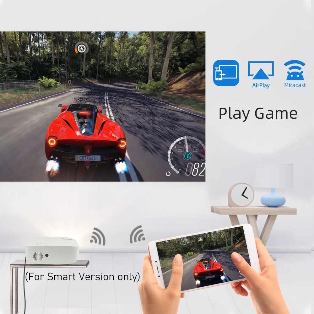 Byintek K20X 기본 1080P WIFI 프로젝터 풀 HD LCD 빔 홀로그램 프로젝터(Android 내장 스마트 버전의 경우 30USD 추가)